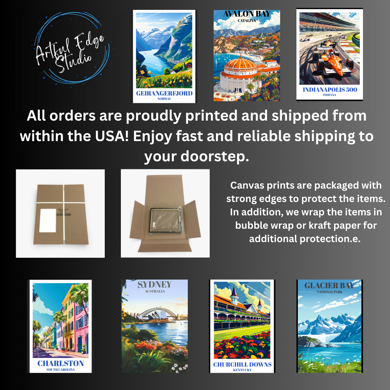 Avalon Bay, Catalina Island Canvas Travel Poster, Art Print of Catalina Island's Avalon Bay