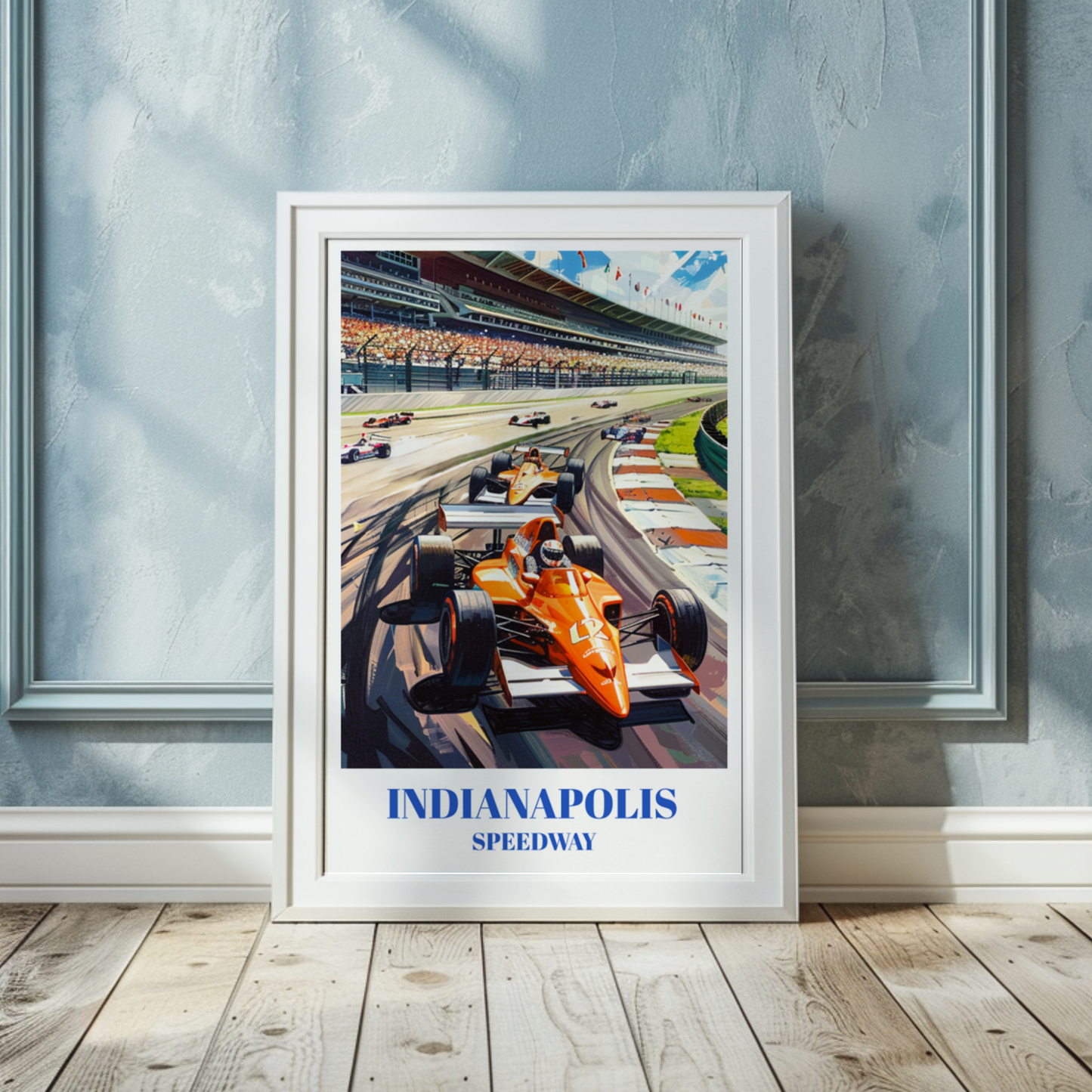 Indianapolis Racetrack Travel Poster. Indy 500 Wall Art, Indianapolis Speedway