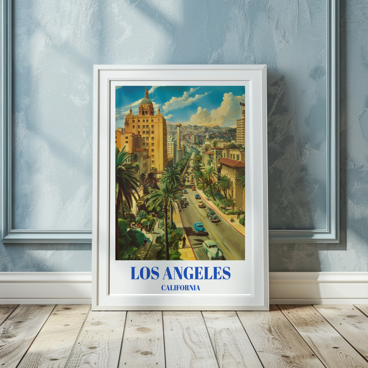 1940s Los Angeles Travel Poster, Retro California Wall Art Print