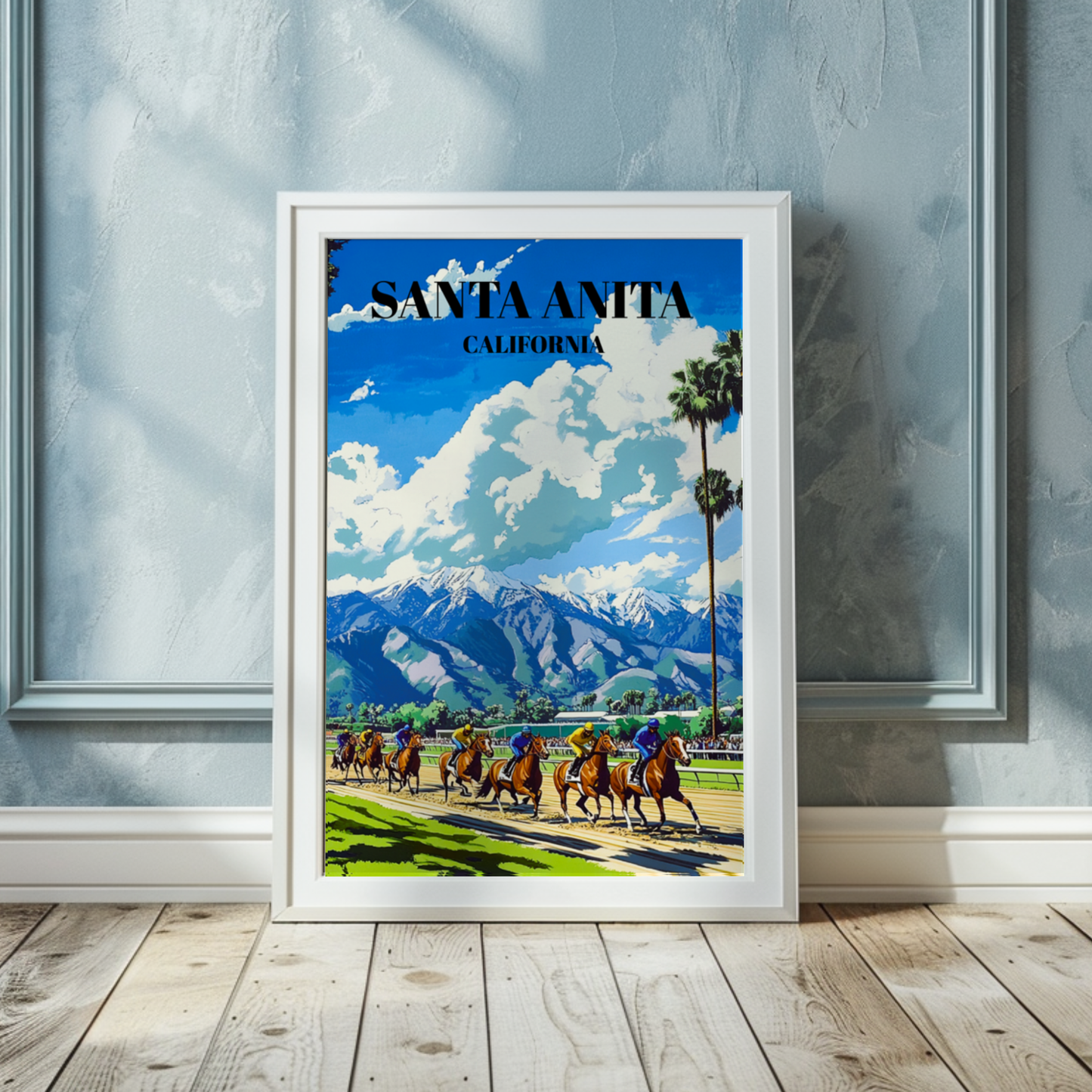 Santa Anita Park Travel Poster - Equestrian Horse Racing Art Print