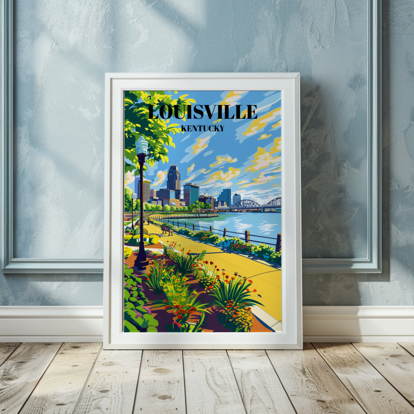 Serene Waterfront Park Louisville Kentucky Travel Poster
