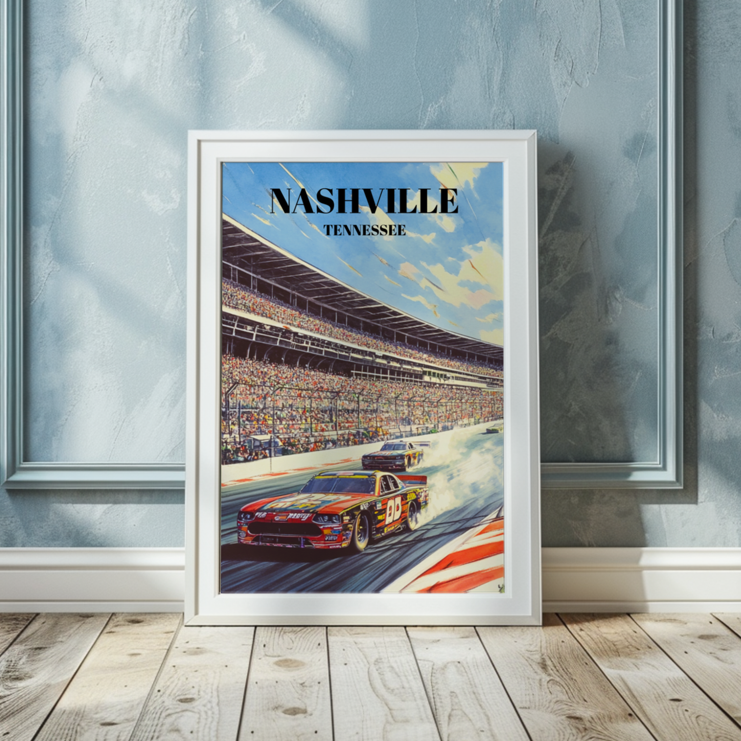 Nashville, Tennessee Superspeedway Travel Poster - Racing Wall Art, Motorsports Decor
