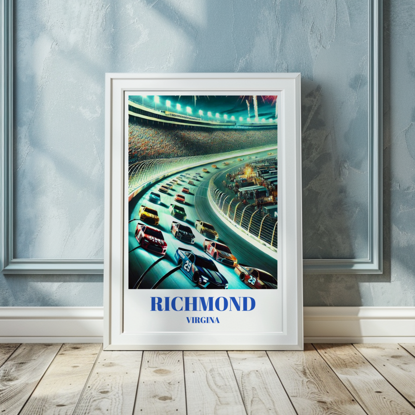 Richmond, Virginia Raceway Travel Poster, Stock Car Race Print