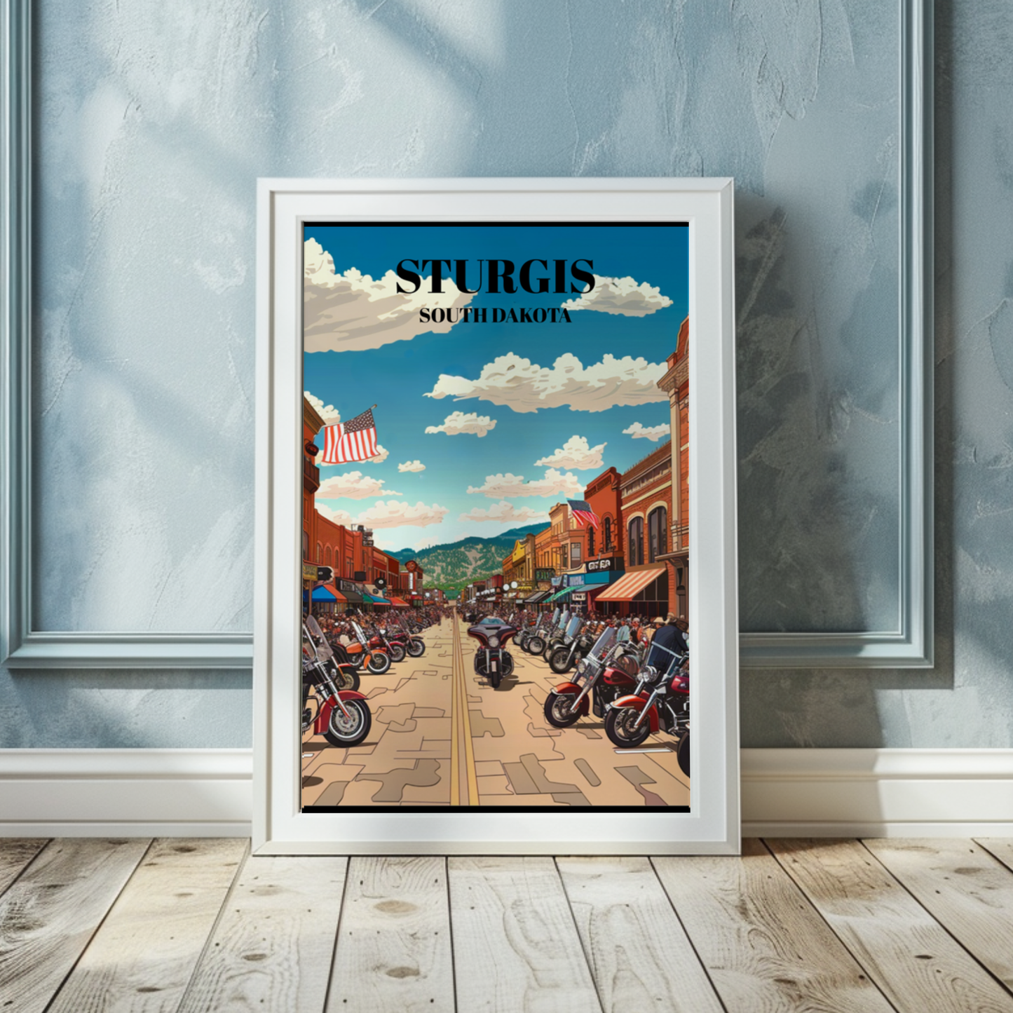 Sturgis South Dakota Bike Week Travel Poster: Motorcycle Rally Art Print