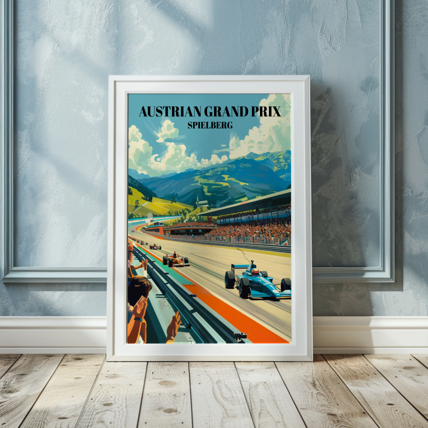 Austrian Grand Prix Spielberg Travel Poster, F1 Racing Circuit Illustration
