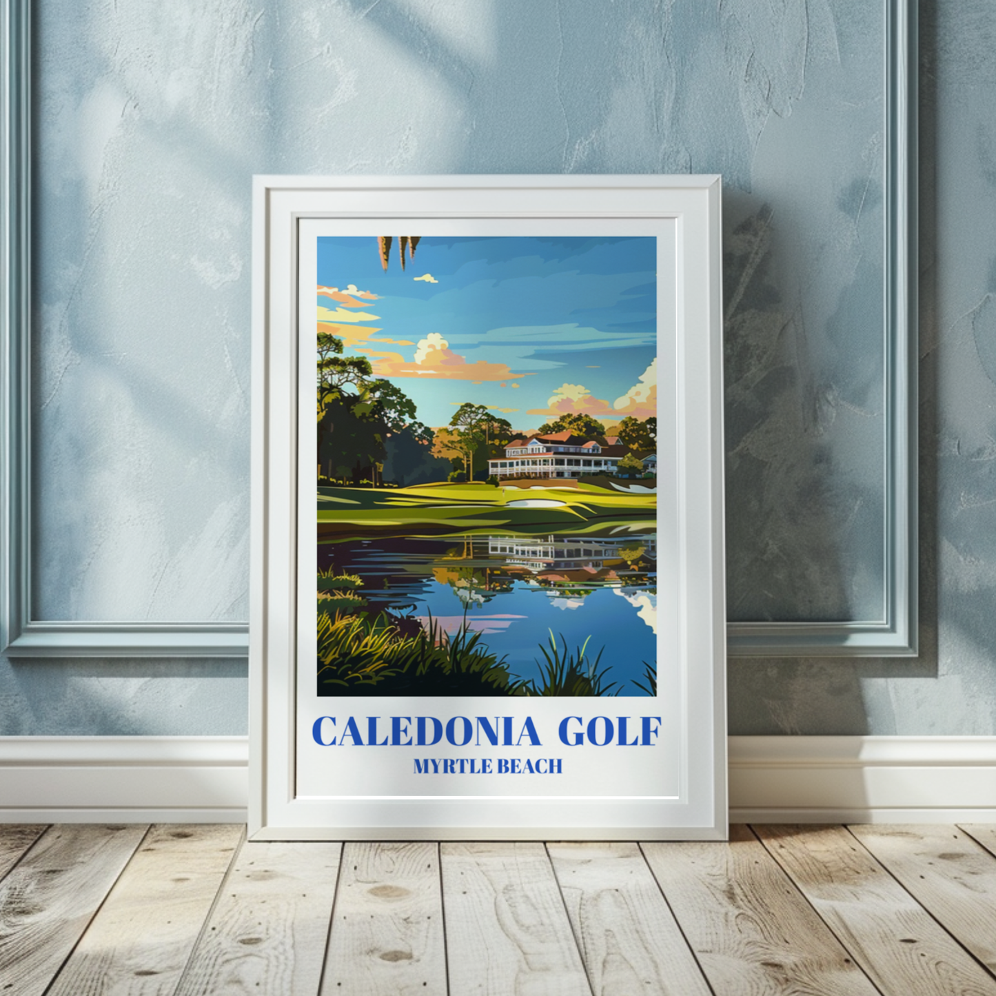 Myrtle Beach South Carolina Golf Course Travel Poster, Coastal Wall Art Decor Print