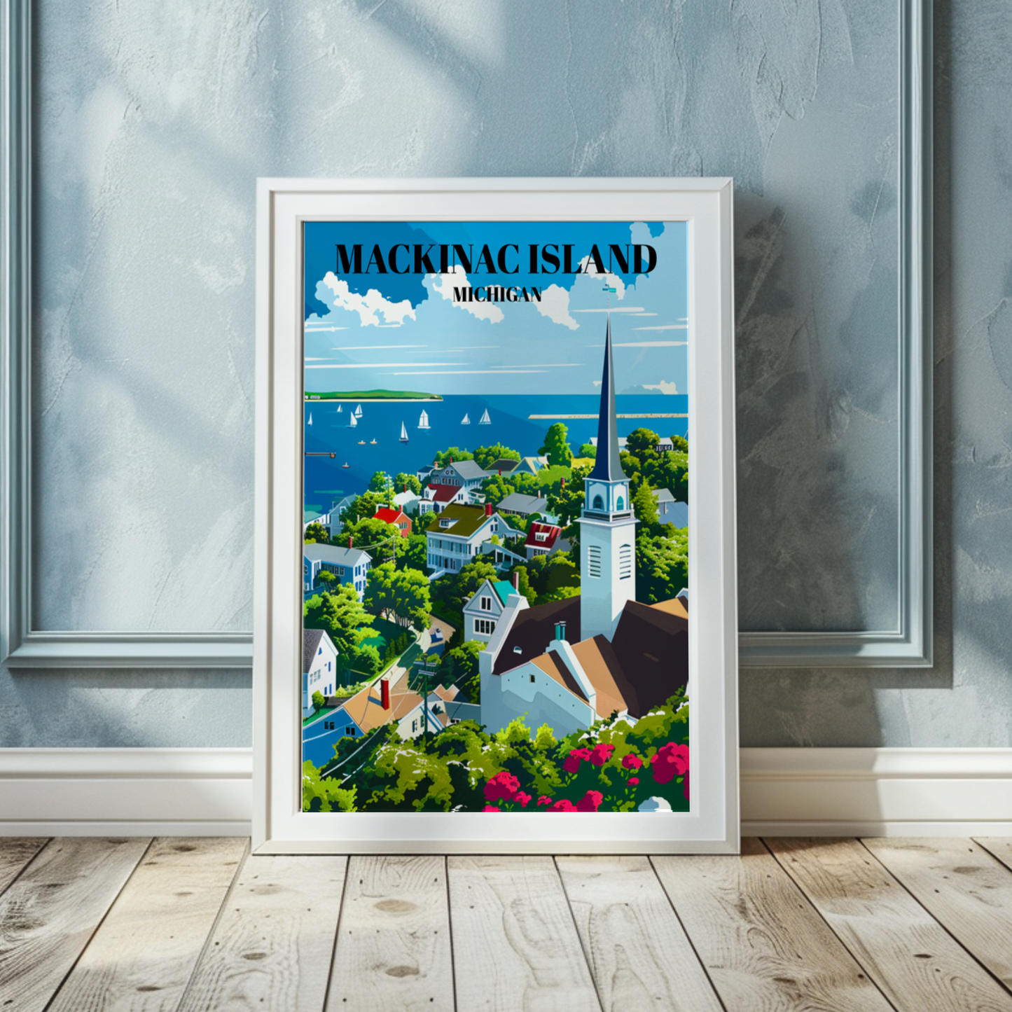Mackinac Island Michigan Travel Poster - Mackinac Island Wall Art Print