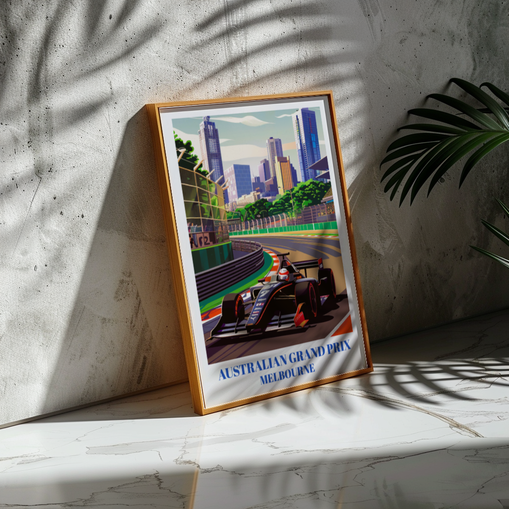 Australian Grand Prix Melbourne Travel Poster, Formula 1 Wall Art Print