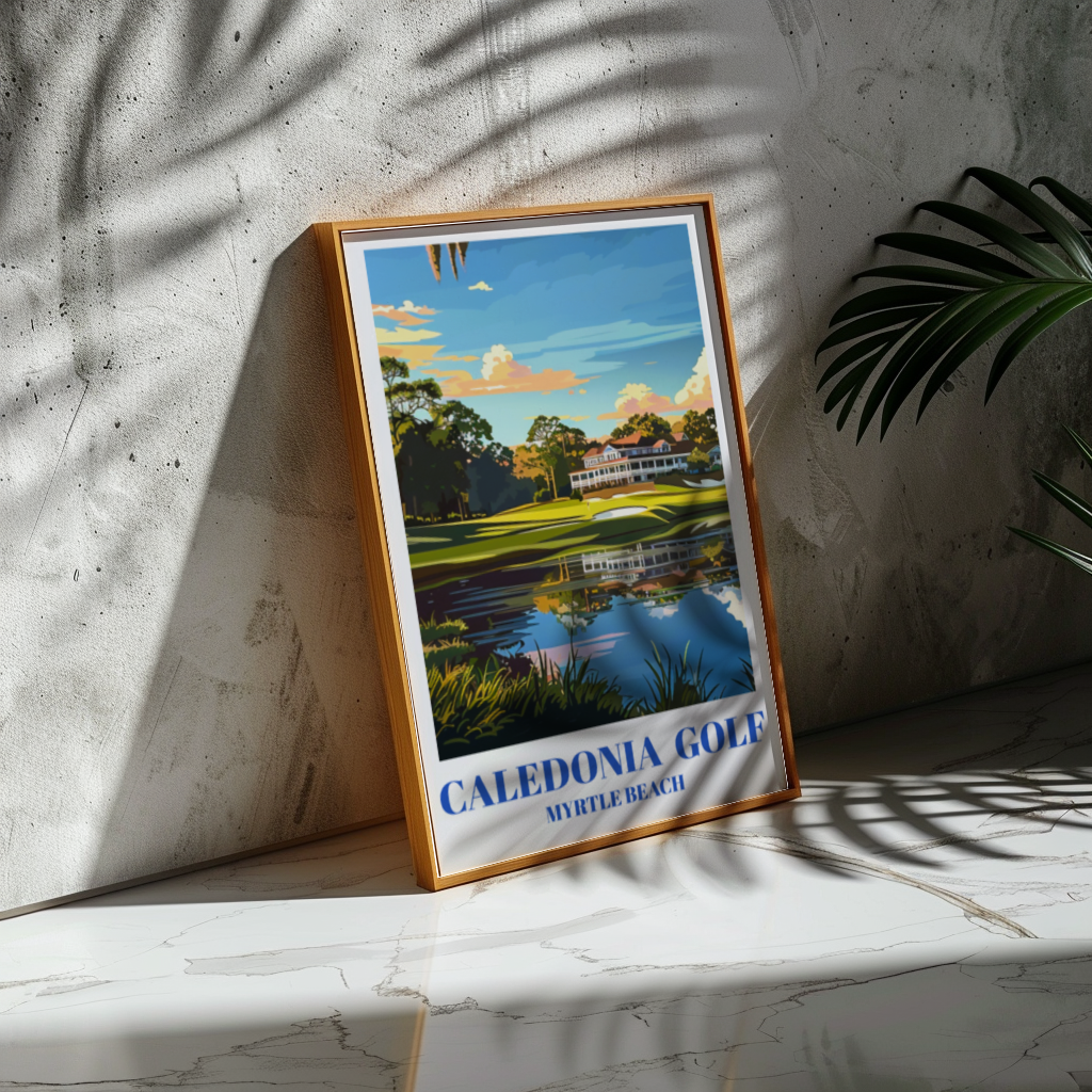 Myrtle Beach South Carolina Golf Course Travel Poster, Coastal Wall Art Decor Print