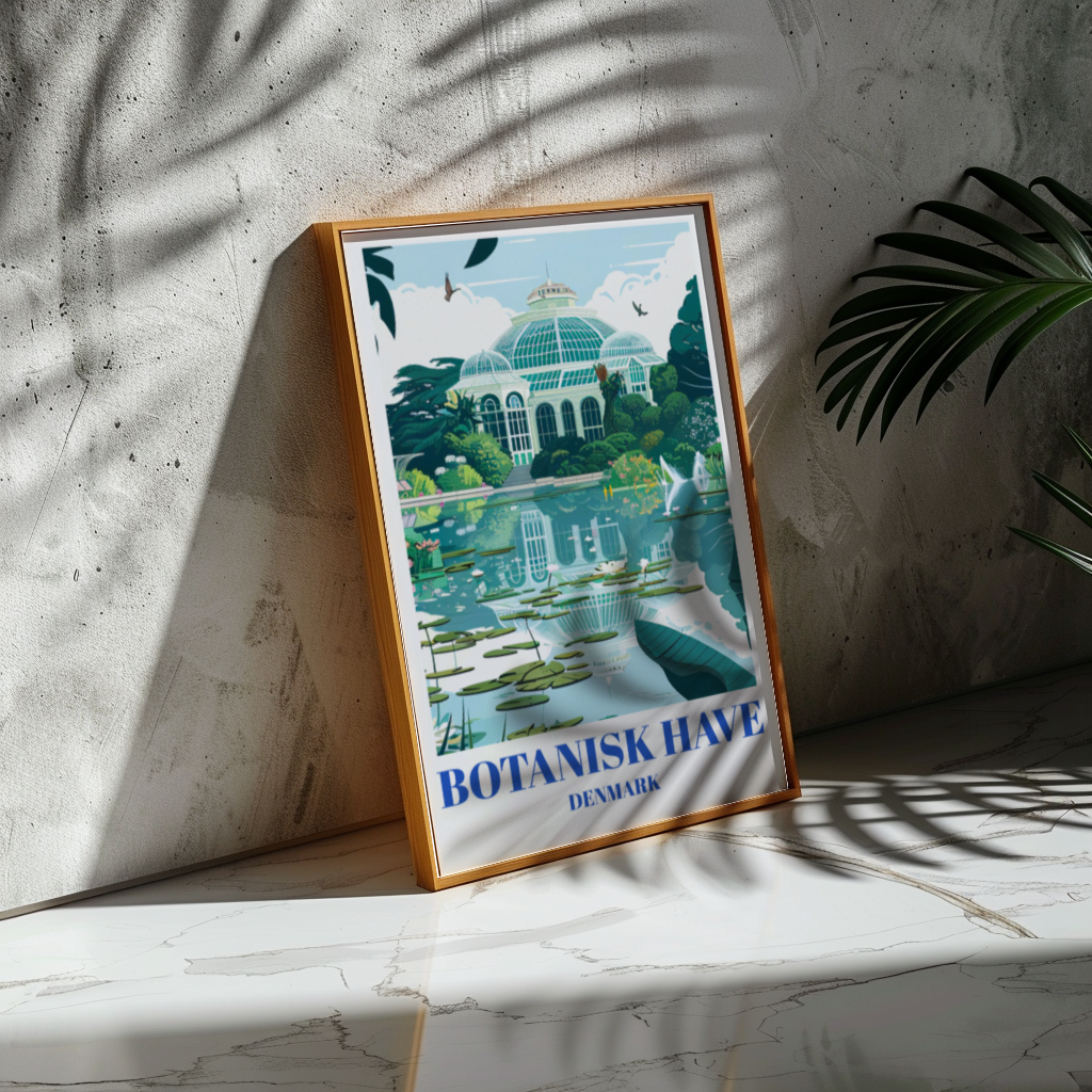 Botanical Garden of Botanisk Have, Copenhagen Denmark Travel Poster