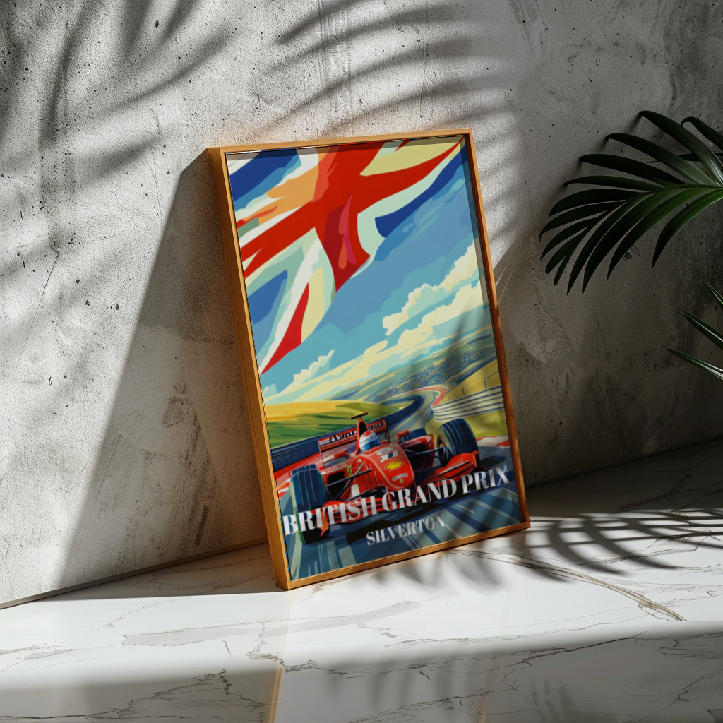 British Grand Prix Silverstone Travel Poster, F1 Racing Art, Motorsport Wall Print