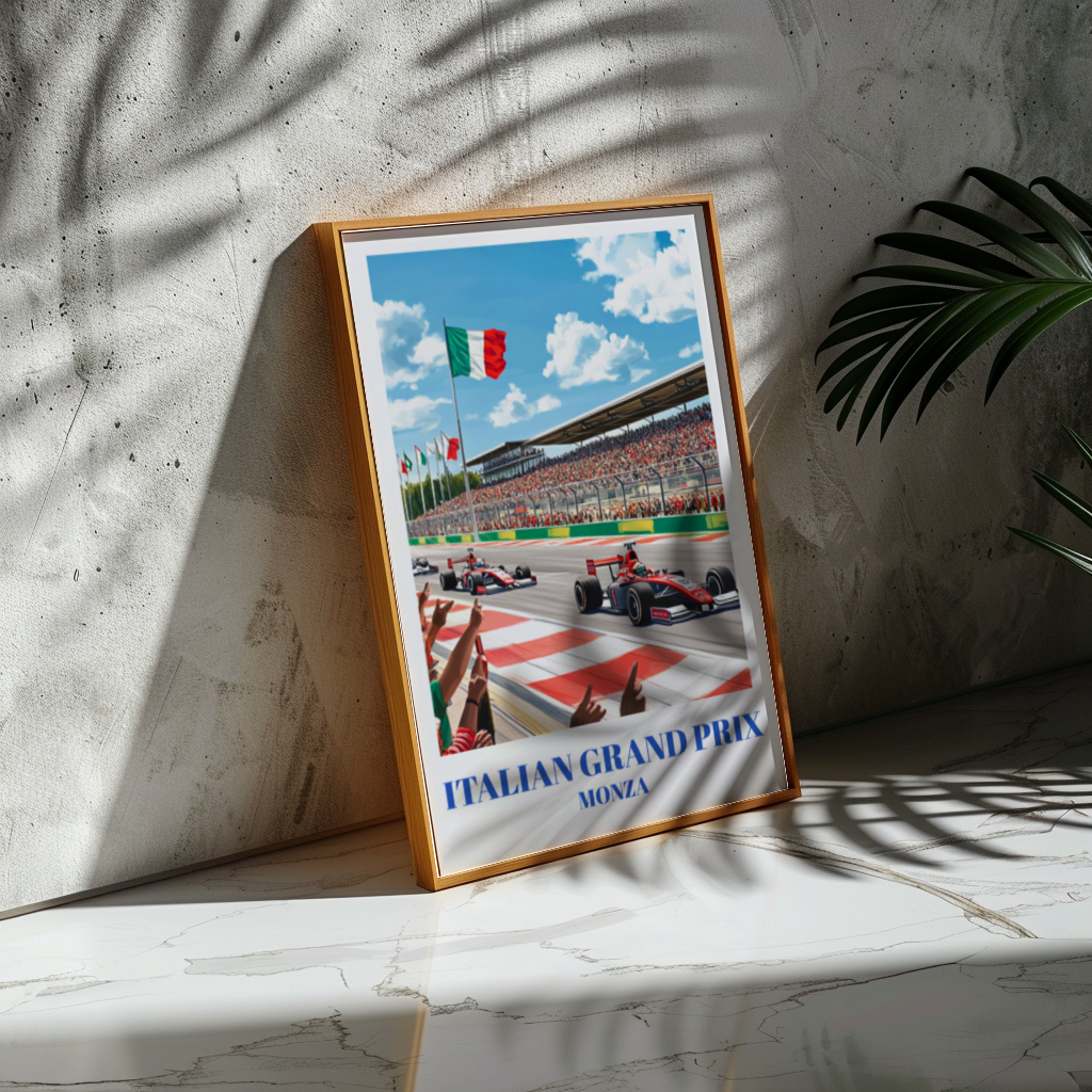 Monza Italian Grand Prix Travel Poster, Formula 1 Racing Wall Art