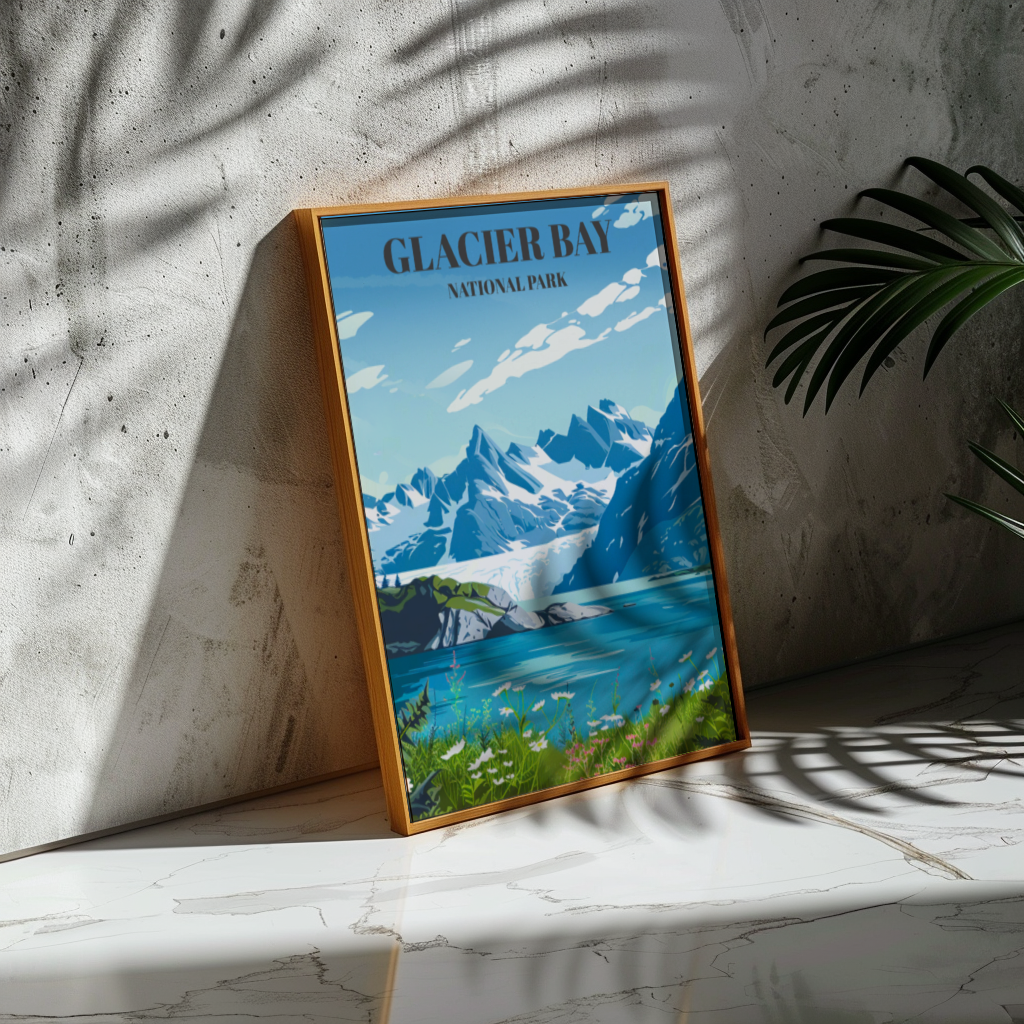 Glacier Bay National Park Poster - Alaska Travel Art Print Wall Decor,