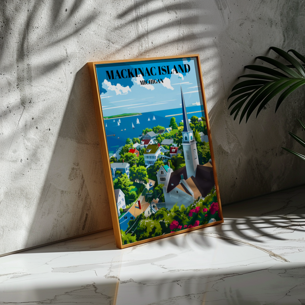 Mackinac Island Michigan Travel Poster - Mackinac Island Wall Art Print