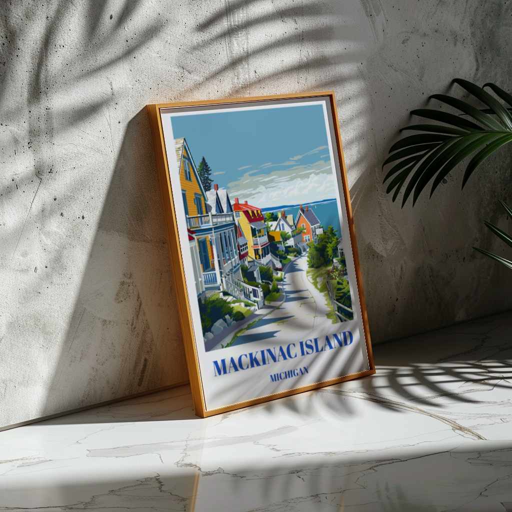 Mackinac Island Michigan Travel Poster - Vintage Great Lakes Wall Art