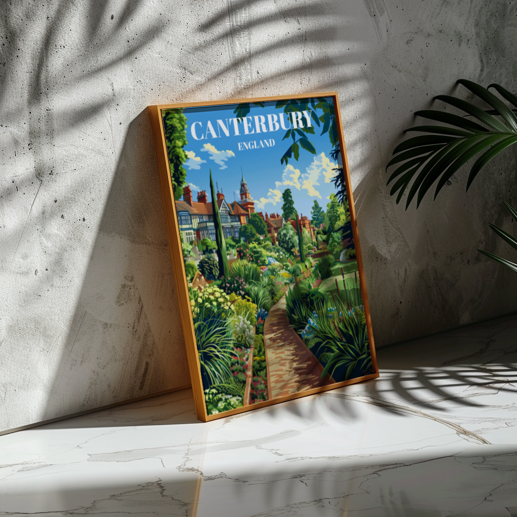 Travel Poster of Mount Ephraim Gardens in Canterbury, England