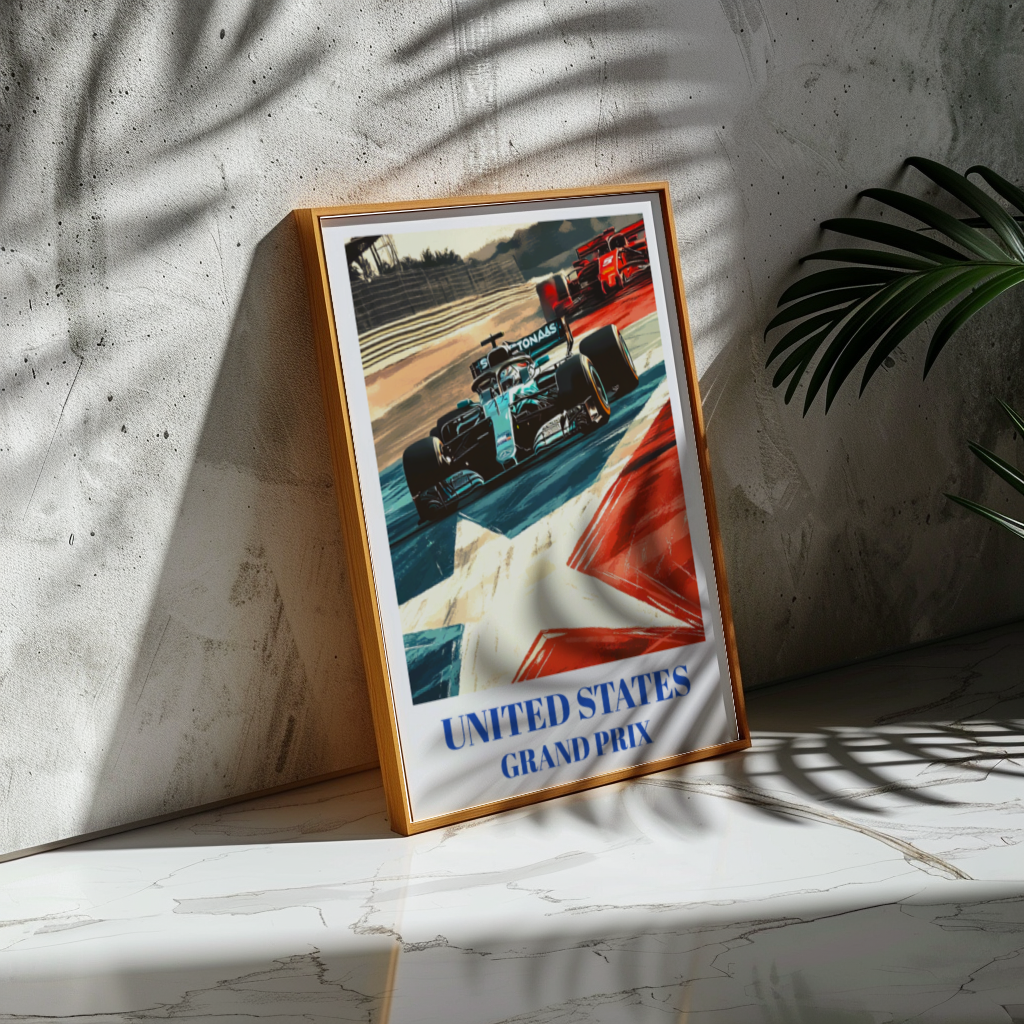 Grand Prix United States Travel Poster, Austin TX F1 Circuit of the Americas Art Print