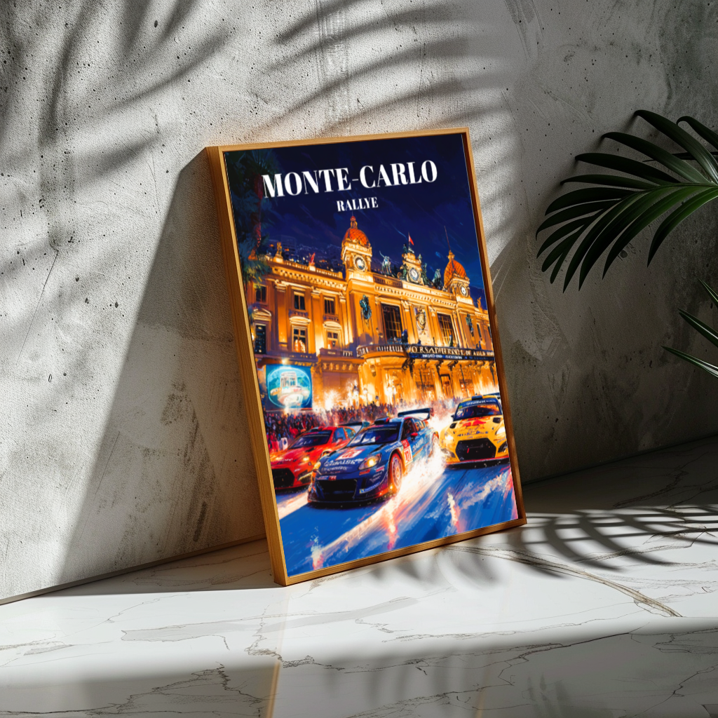 Monte-Carlo Rallye Travel Poster Print, Monaco Racing Art, Motorsport Decor