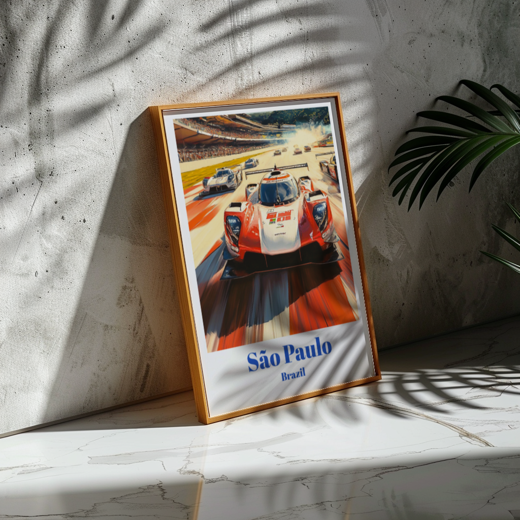 6 Hours of São Paulo Travel Poster Interlagos Circuit Brazil Wall Art