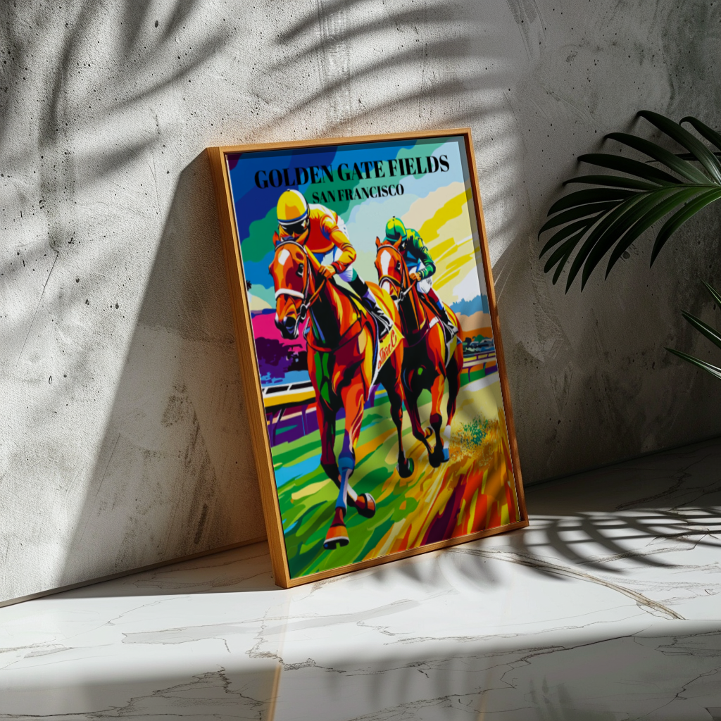 Golden Gate Fields Horse Racing Poster, San Francisco California Art Print