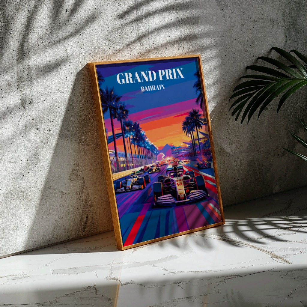 Bahrain Grand Prix Travel Poster, Formula 1 Art Print