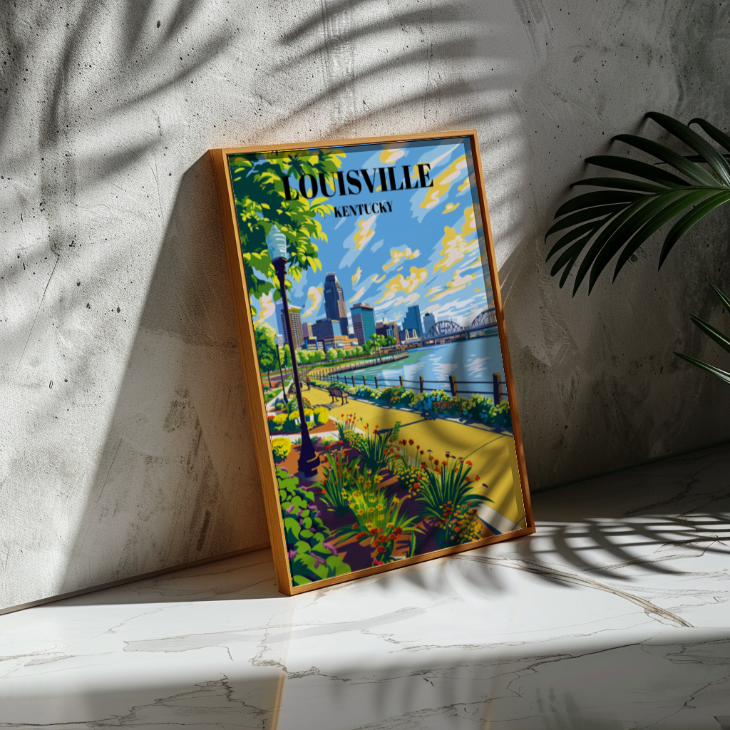 Serene Waterfront Park Louisville Kentucky Travel Poster