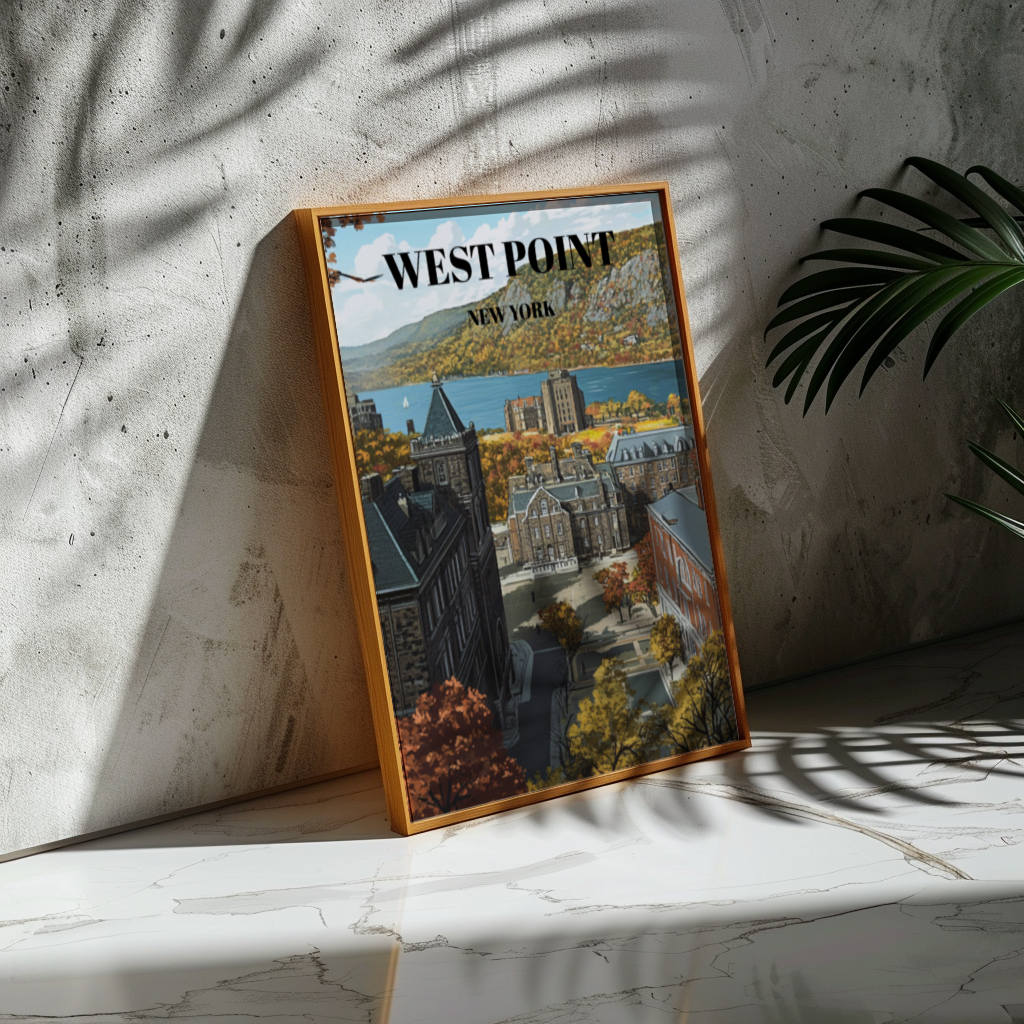 West Point New York Travel Poster, U.S. Military Academy Wall Art
