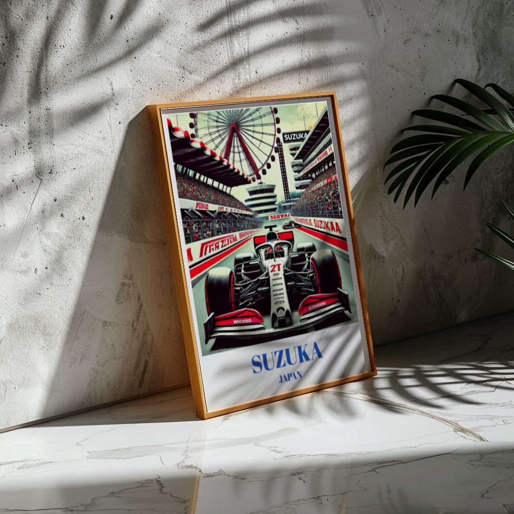 Japanese Grand Prix Travel Poster, Suzuka Circuit F1 Wall Art, Racing Decor