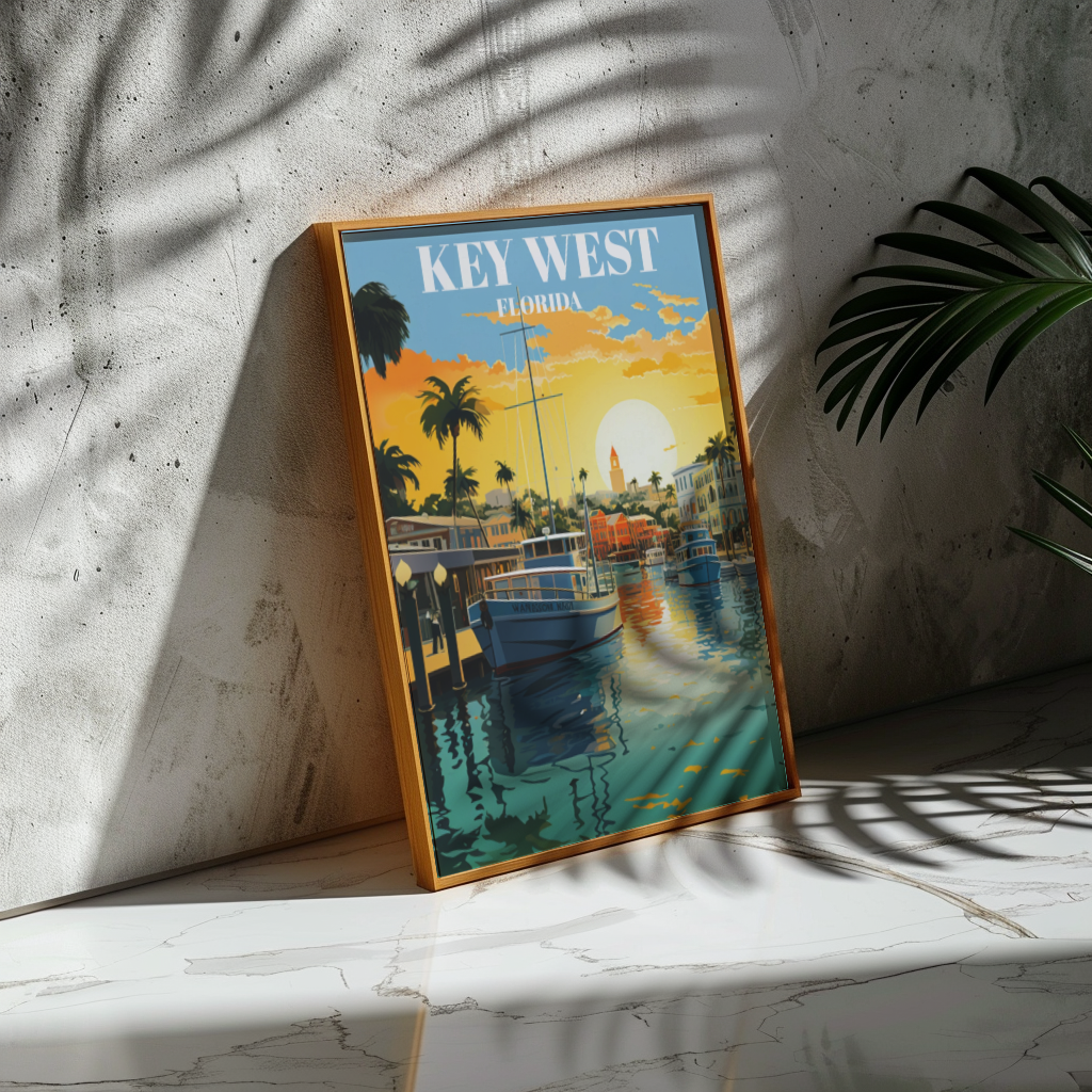 Key West Travel Print Wall Art, Key West Wall Travel Poster