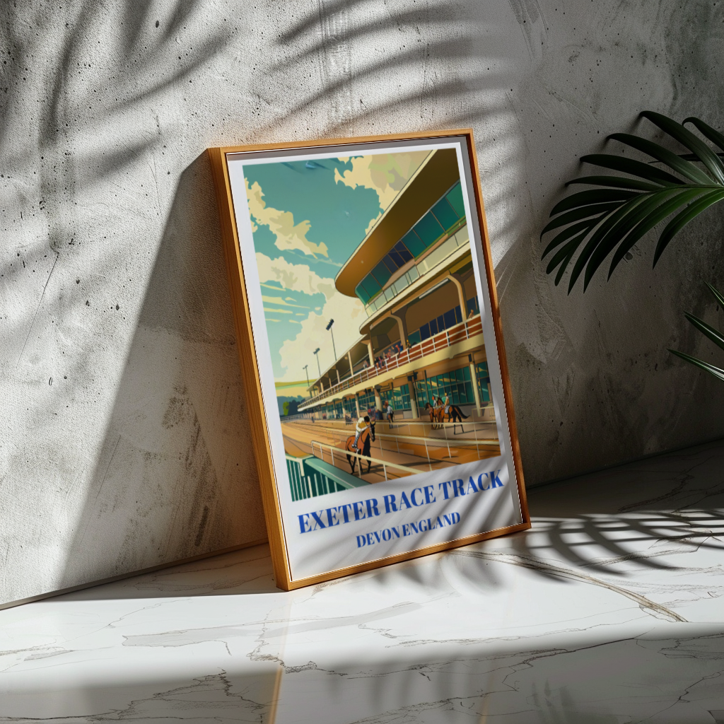 Exeter Horse Racing Track Poster, Devon, England Wall Art