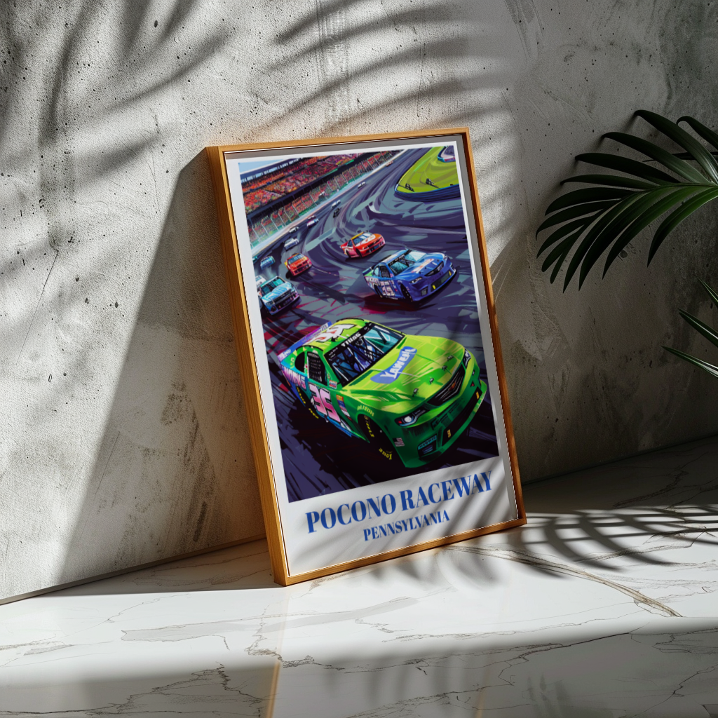 Pocono Raceway NASCAR Race Track Travel Poster,