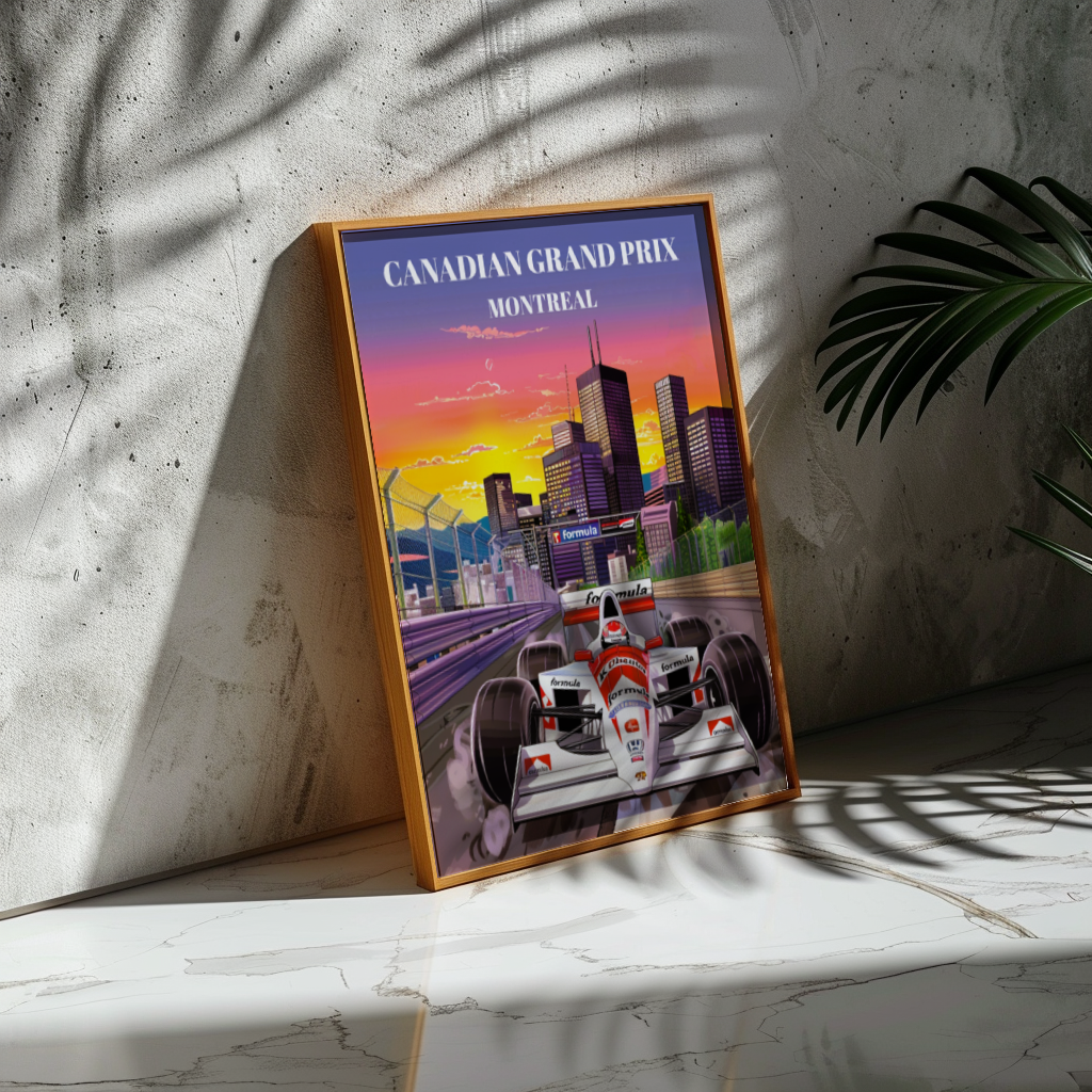 Formula 1 Canadian Grand Prix Travel Poster, Montreal Racing Art Print