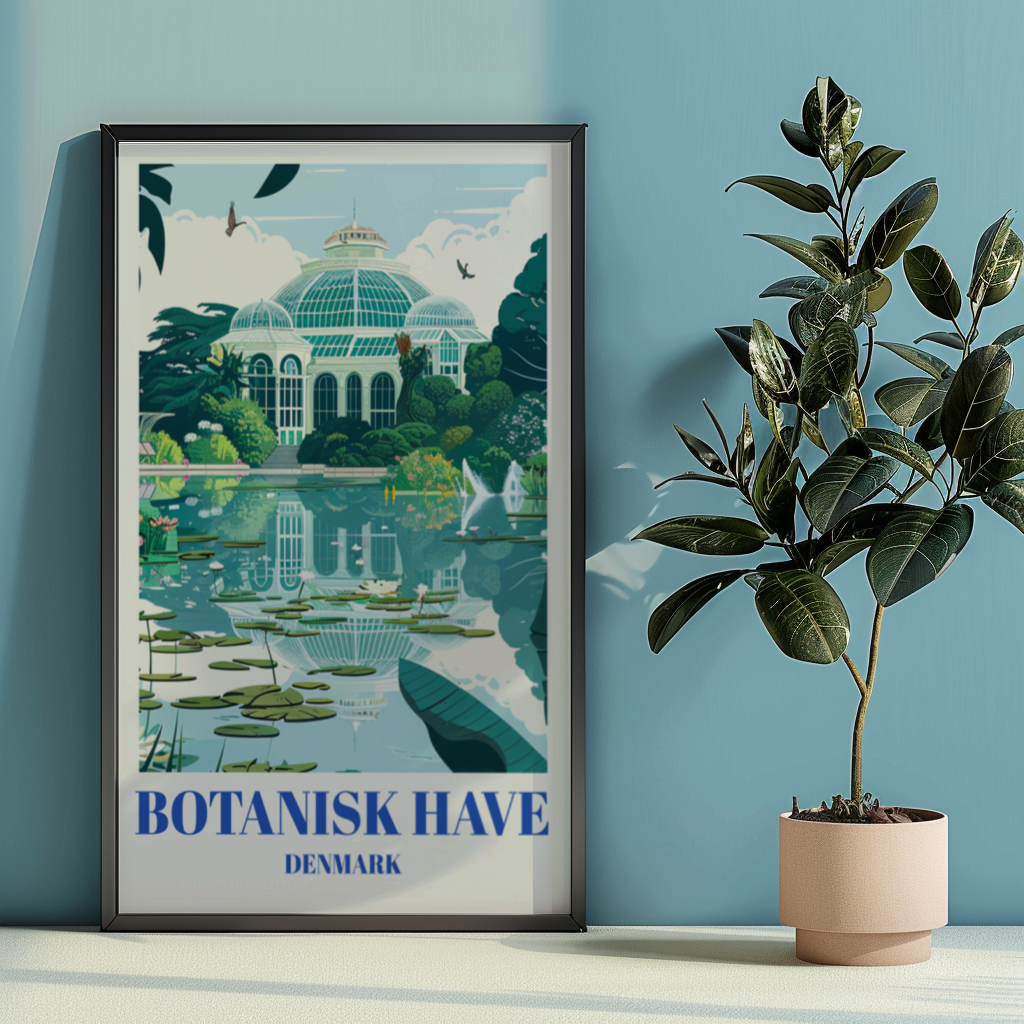 Botanical Garden of Botanisk Have, Copenhagen Denmark Travel Poster