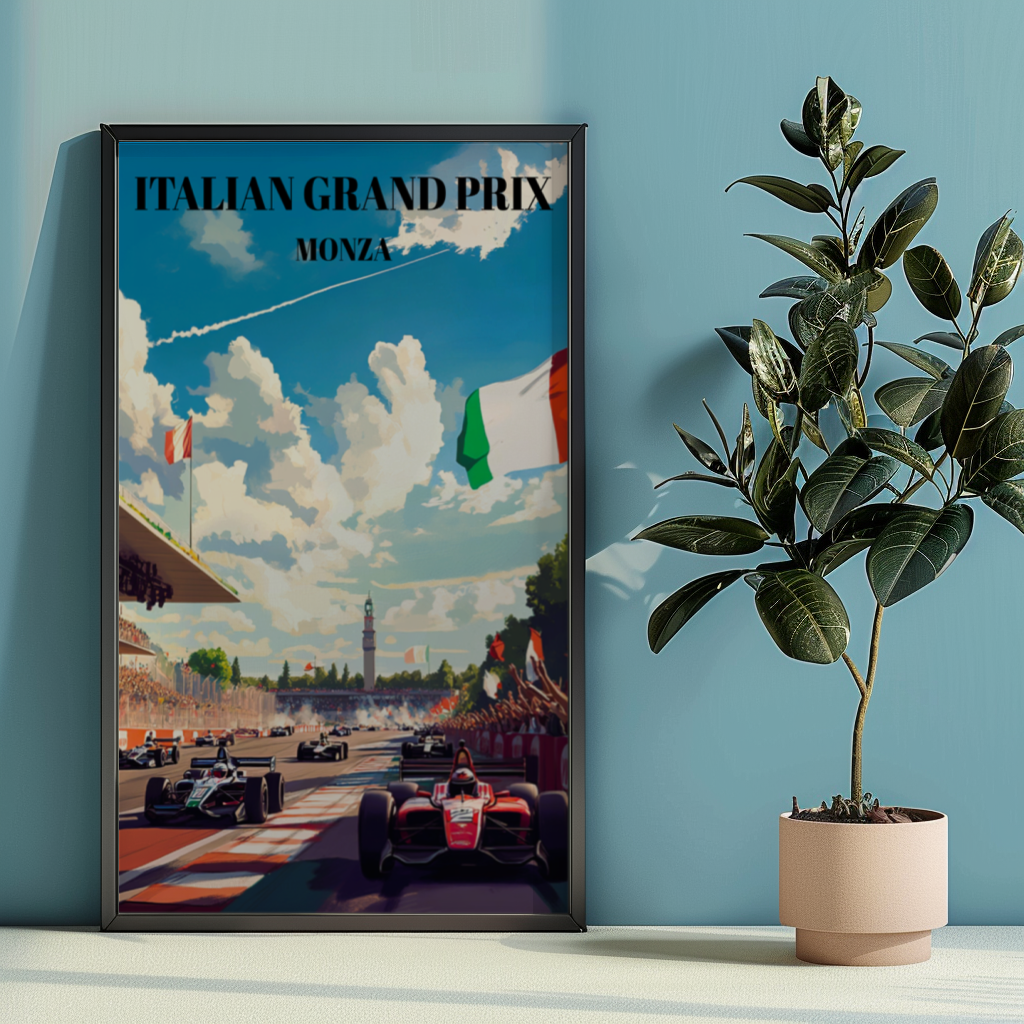 Grand Prix Monza Track Poster, Formula 1 Racing Art Print