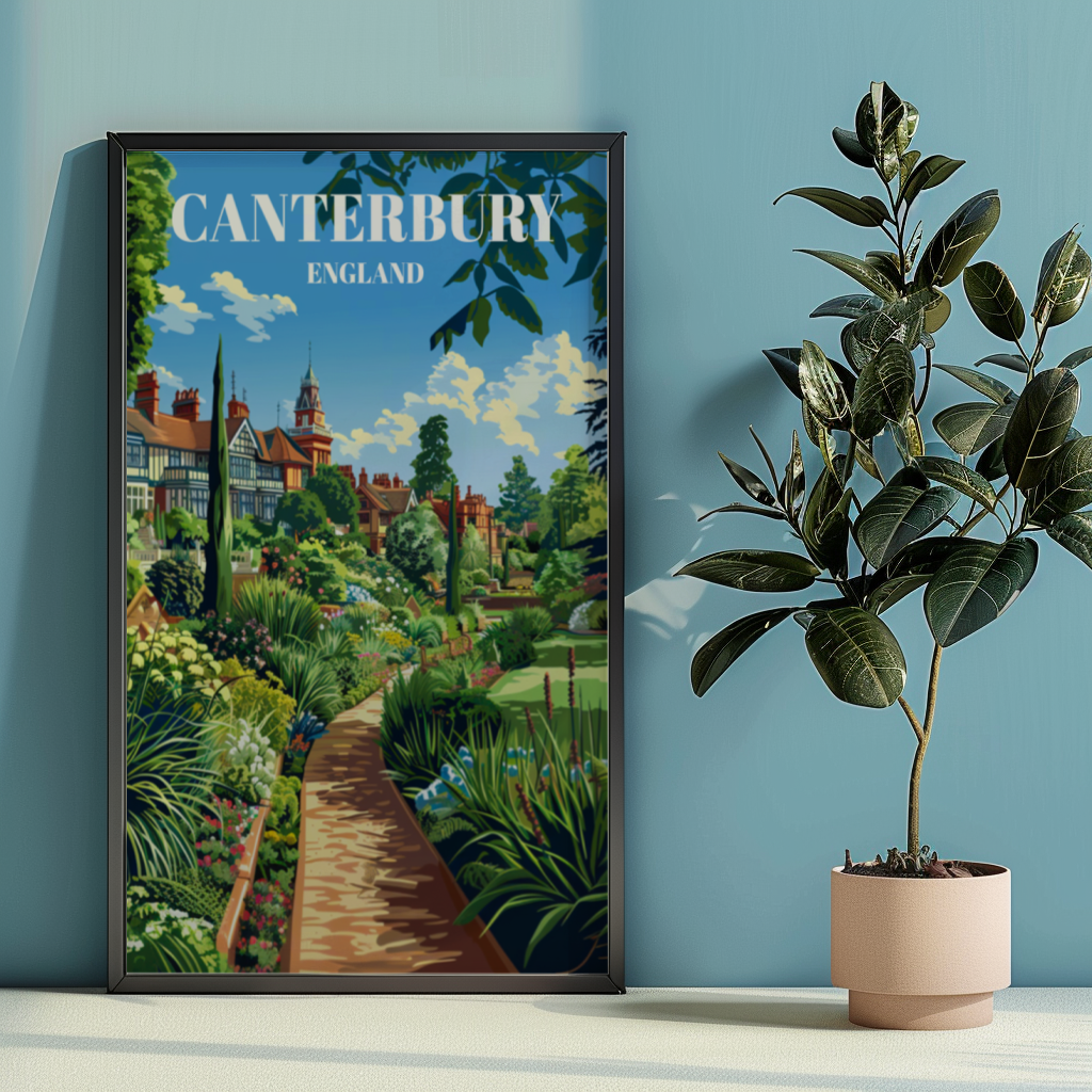 Travel Poster of Mount Ephraim Gardens in Canterbury, England