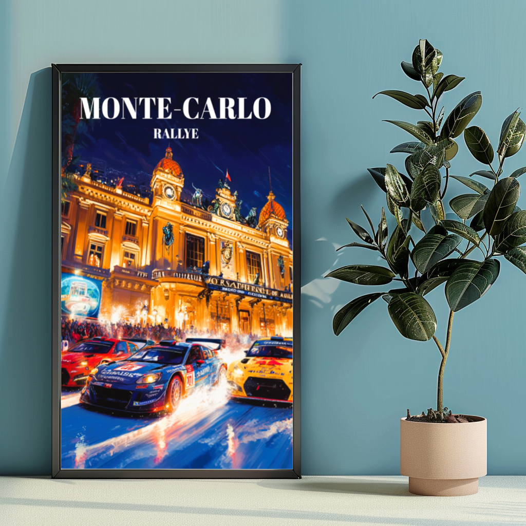 Monte-Carlo Rallye Travel Poster Print, Monaco Racing Art, Motorsport Decor