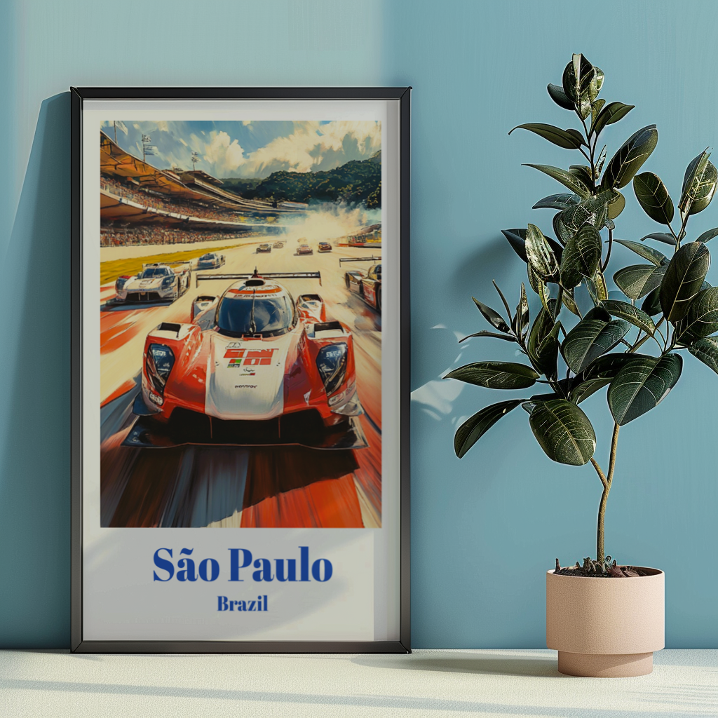 6 Hours of São Paulo Travel Poster Interlagos Circuit Brazil Wall Art