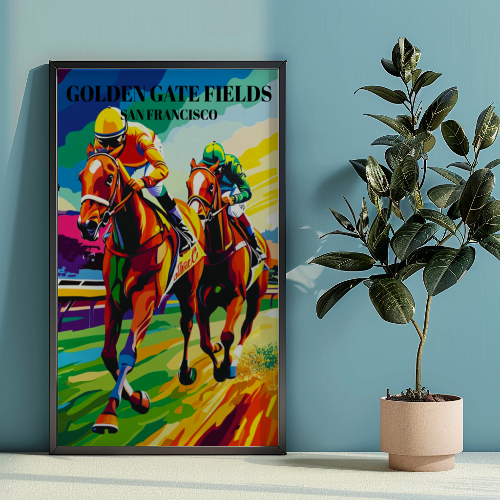 Golden Gate Fields Horse Racing Poster, San Francisco California Art Print