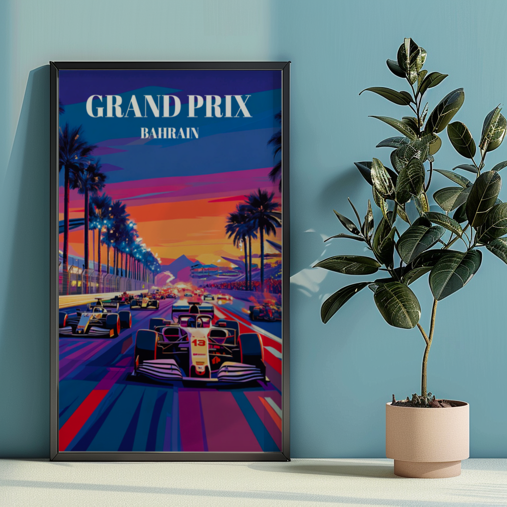 Bahrain Grand Prix Travel Poster, Formula 1 Art Print