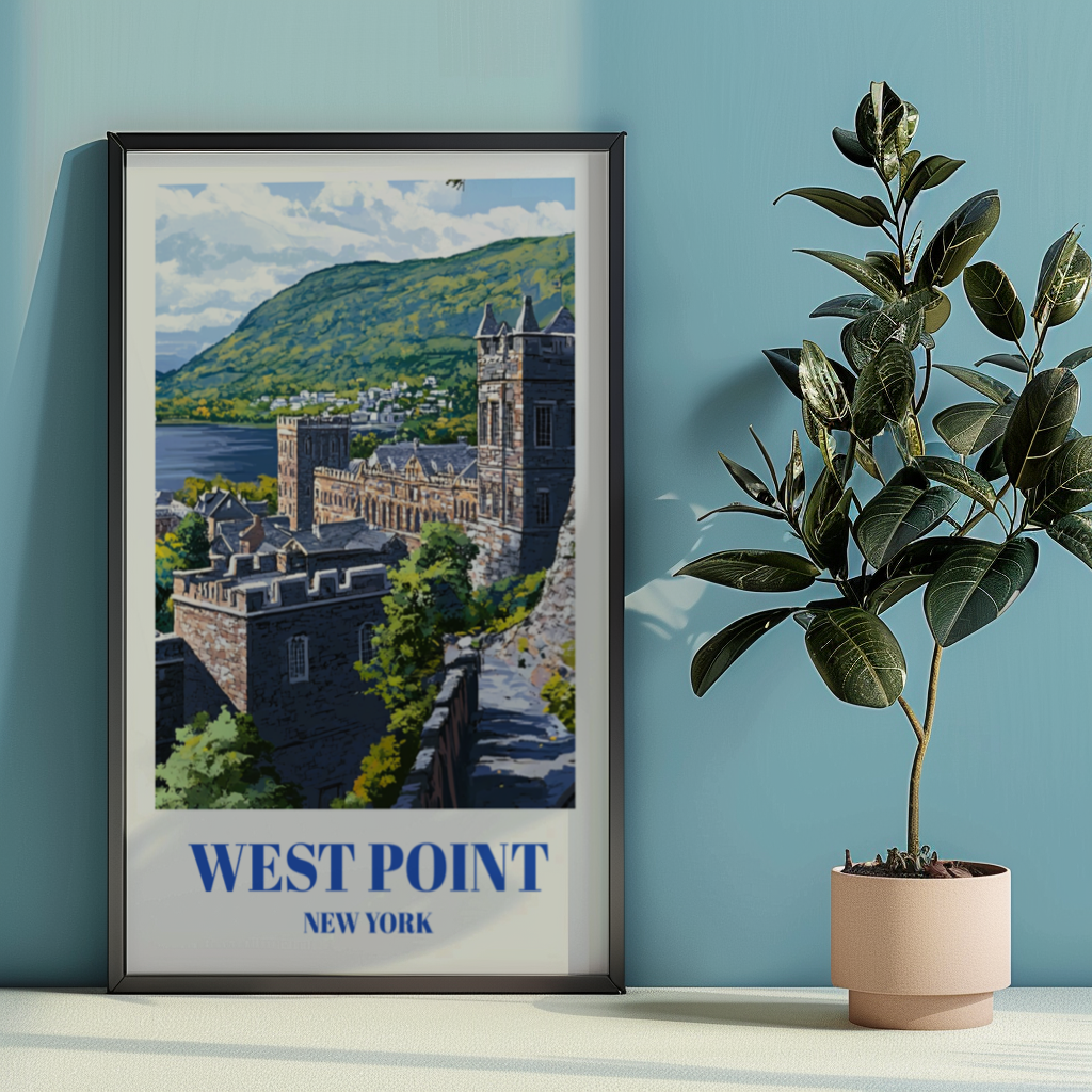 West Point New York Travel Poster - Historic Military Academy Wall Art