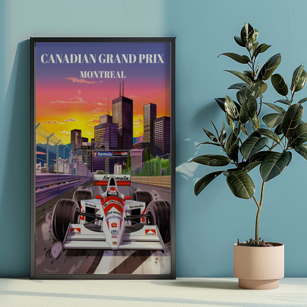 Formula 1 Canadian Grand Prix Travel Poster, Montreal Racing Art Print