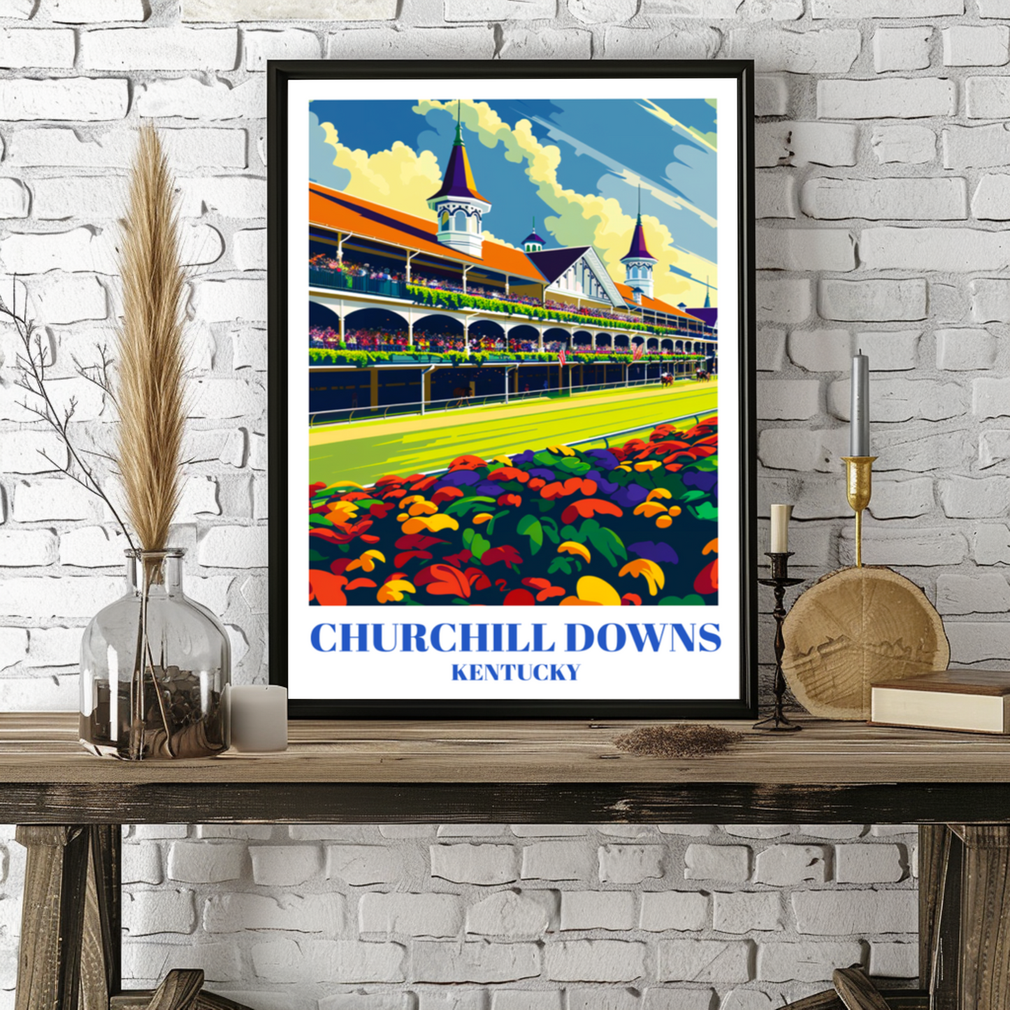 Travel Poster of Churchill Downs, Louisville, Kentucky, Horse Racing Art Print
