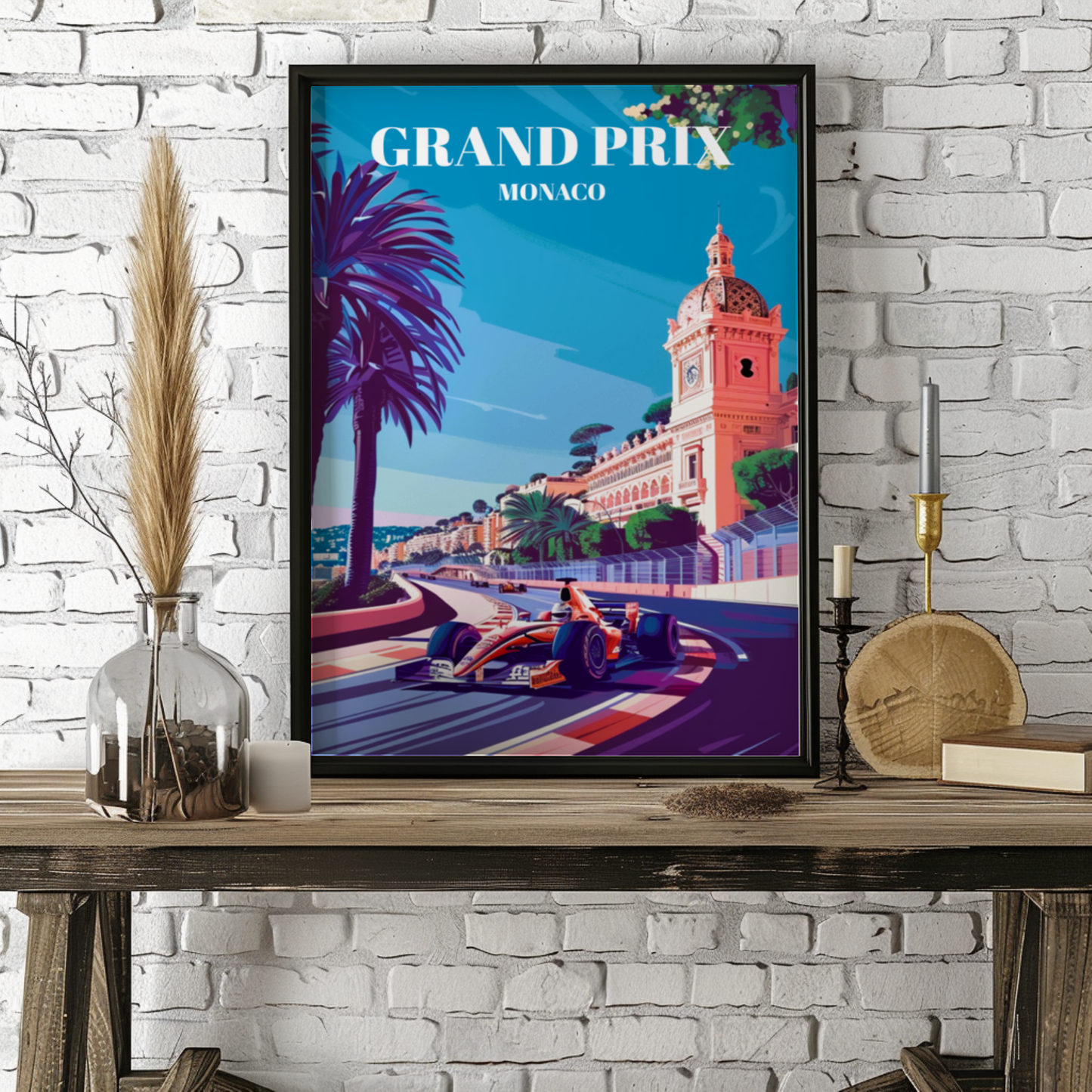 Exciting Grand Prix Monaco Travel Poster, Iconic Formula 1 Racing Art Print