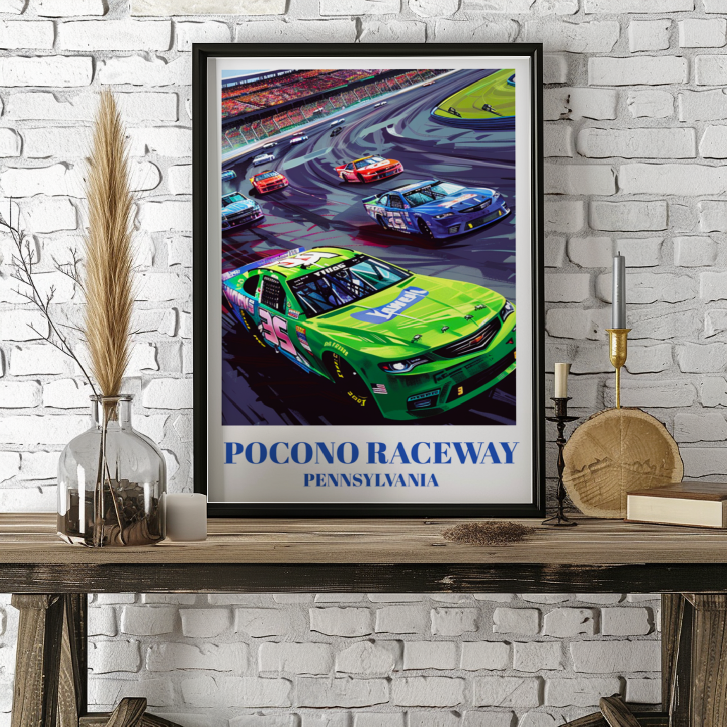 Pocono Raceway NASCAR Race Track Travel Poster,