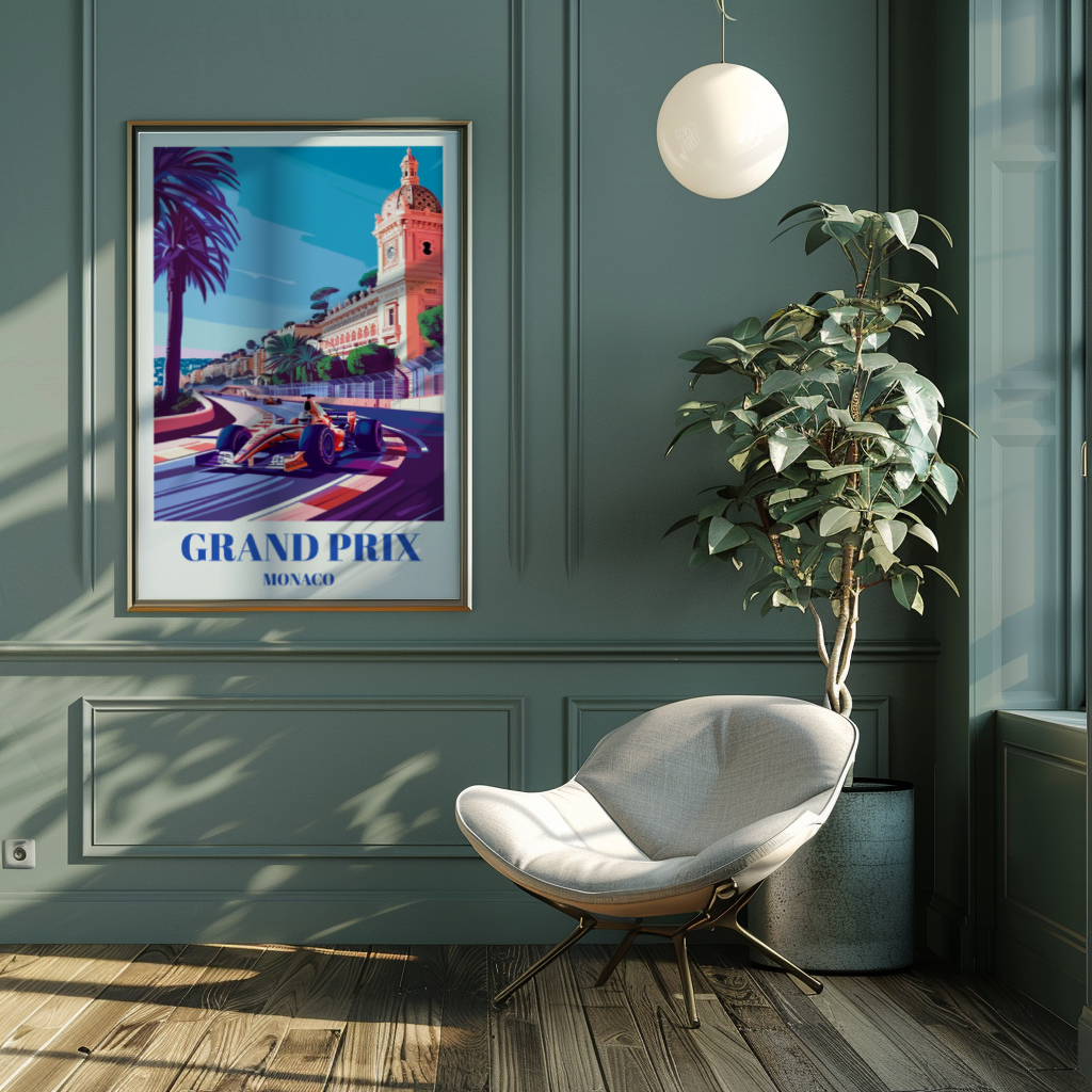 Grand Prix Monaco Travel Poster, Iconic Formula 1 Racing Art Print