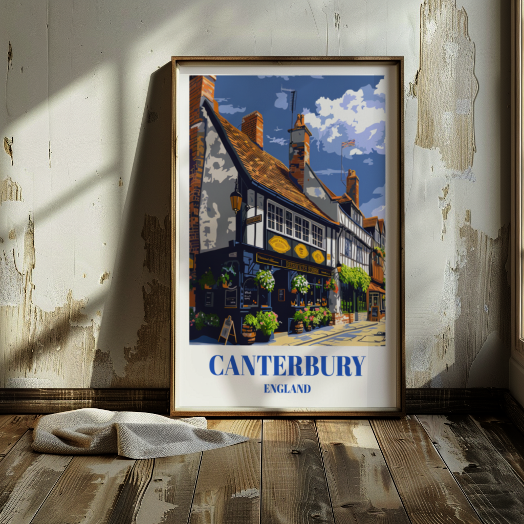 Canterbury, England Vintage-Inspired Travel Poster