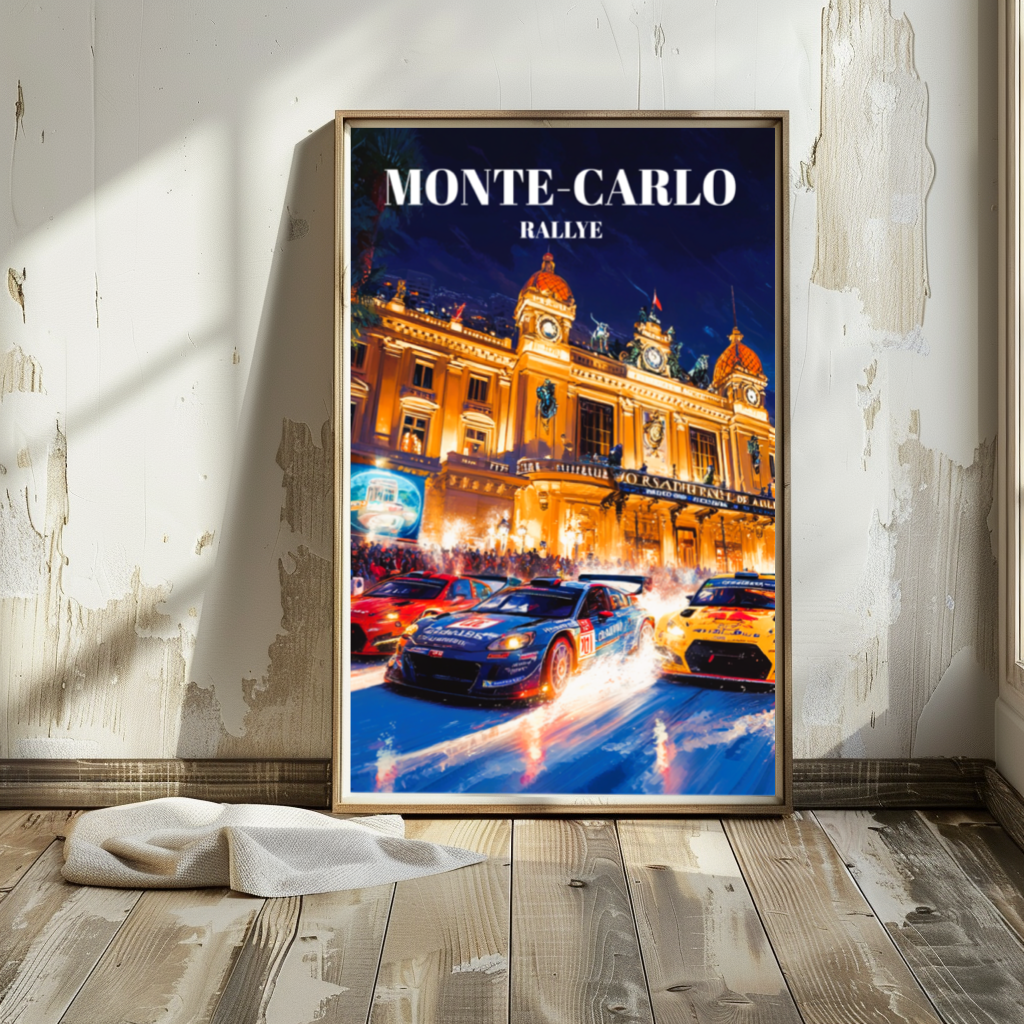 Monte-Carlo Rallye Travel Poster Print, Monaco Racing Art, Motorsport Decor
