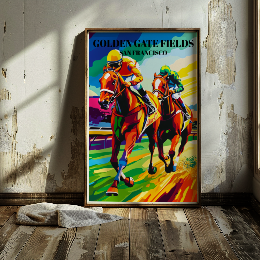 Golden Gate Fields Horse Racing Poster, San Francisco California Art Print