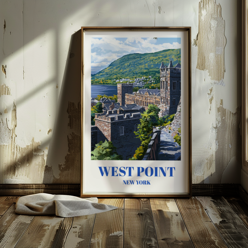 West Point New York Travel Poster - Historic Military Academy Wall Art