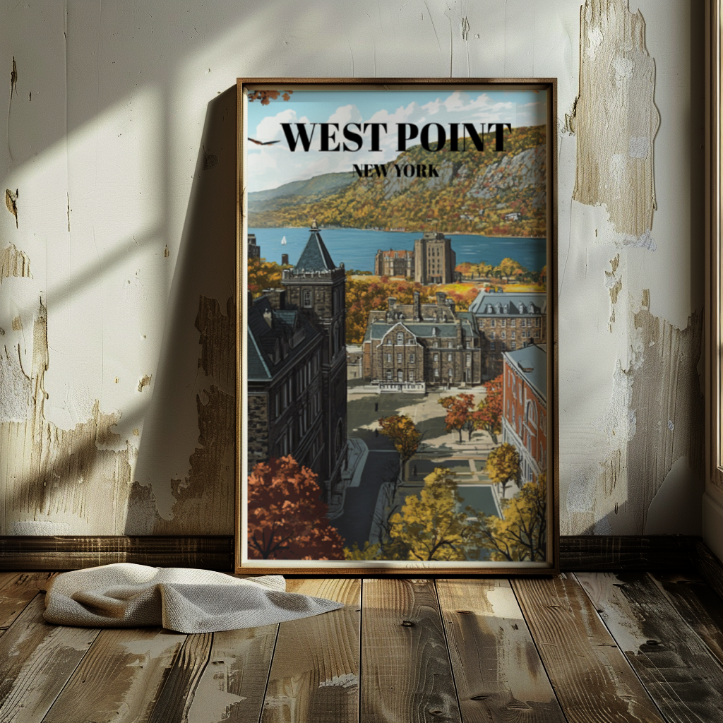 West Point New York Travel Poster, U.S. Military Academy Wall Art